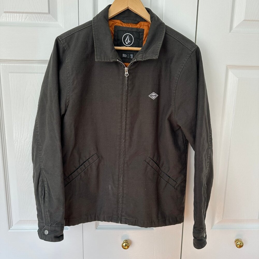 Men's Grey and Rust Volcom Jacket size small